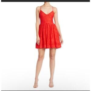 NSR lace mini dress red size medium